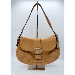 Coach Soho 9248 Tan Leather Buckle Shoulder Bag Vintage Camel Hobo Handbag
